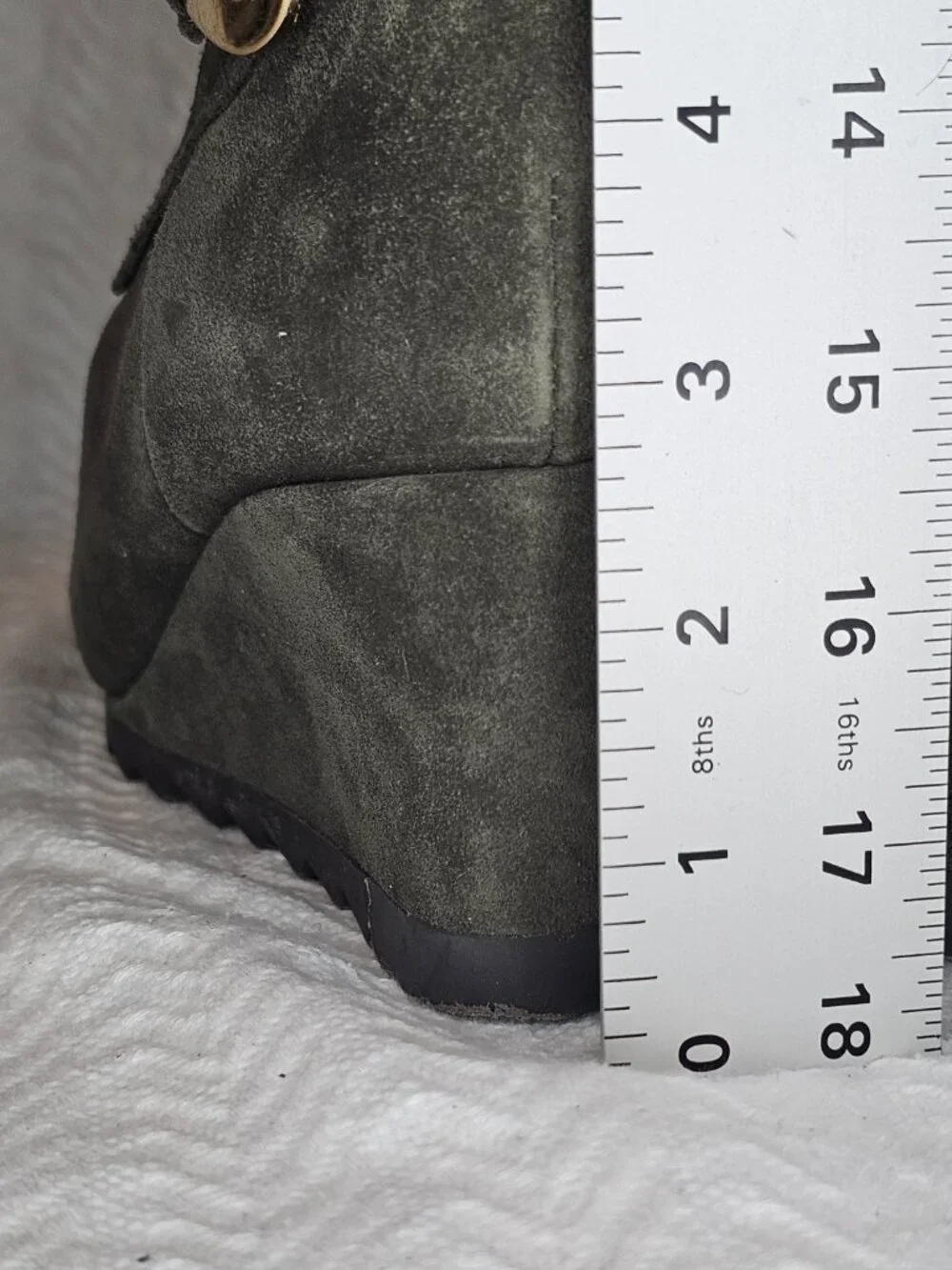 Earthies Raphaelle 2.75” Wedge Heel Slouchy Over The Knee Suede Boots 8.5B Pine